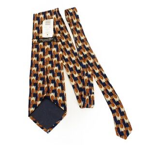 NWT Vintage Christian Dior Monsisuer Geometric Abstract Print Silk Tie